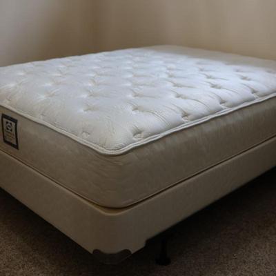 Queen Sealy Posturepedic Mattress & Box Spring on Bed Frame