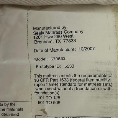Queen Sealy Posturepedic Mattress & Box Spring on Bed Frame