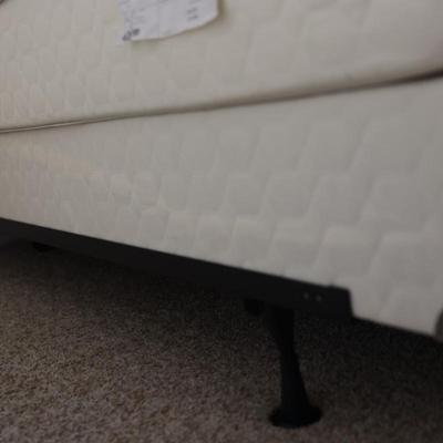 Queen Sealy Posturepedic Mattress & Box Spring on Bed Frame