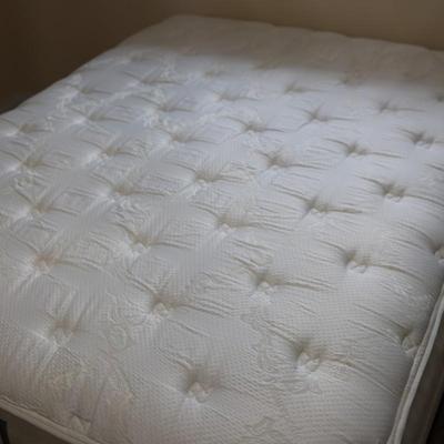 Queen Sealy Posturepedic Mattress & Box Spring on Bed Frame