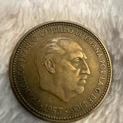 Spain 1953 2 1/2 Pesetas * Francisco Franco