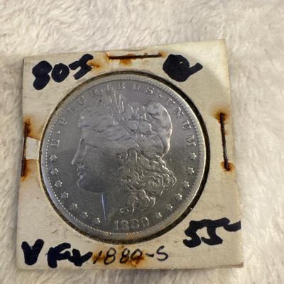 1880 S Morgan Dollar U S coin 1$