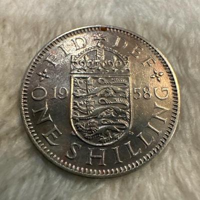 QUEEN ELIZABETH II Coin 1958 GREAT BRITAIN SHILLINGS