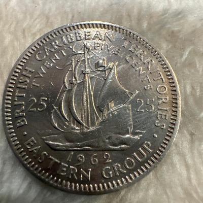 1962 British Territories 25 CENTS ELIZABETH II KM#6