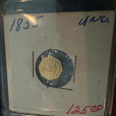 1855 CALIFORNIA FRACTIONAL GOLD PIECE