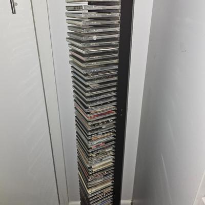 Metal CD Storage Tower w/CDs