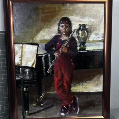 Original Oil Painting "Young Flutist”