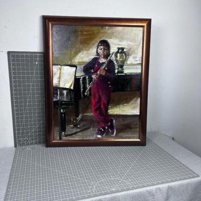 Original Oil Painting "Young Flutist”