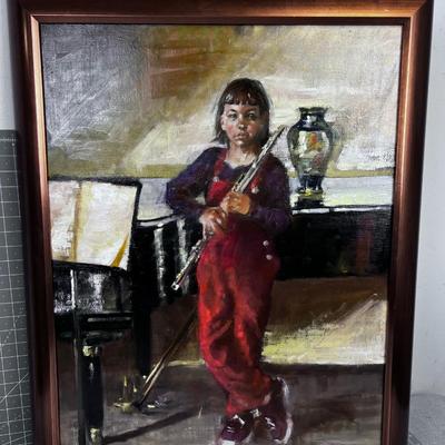 Original Oil Painting "Young Flutist”