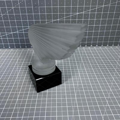 Art Deco Crystal Figurine, With Frosted Glass Hood Ornament