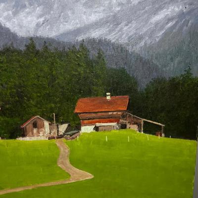 Oil on Canvas Painting, by Carl Funseth Noted Idaho Artist