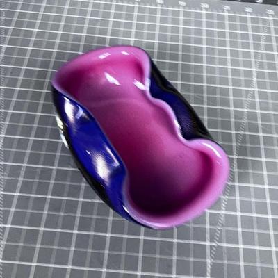 Murano Glass Dish - Pink / Purple 