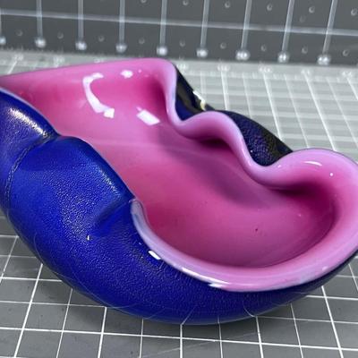 Murano Glass Dish - Pink / Purple 