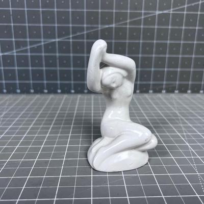 Vintage Ceramic NUDE Figurine, Signed L. Hjorth, DENMARK 573A 