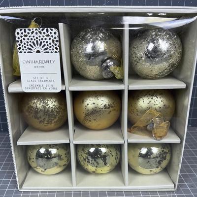 Cynthia Rowley Mercury Glass Ornaments Set 
