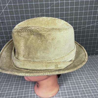 Khaki Corduroy Fedora 