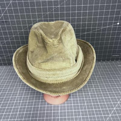 Khaki Corduroy Fedora 