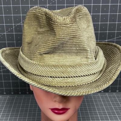 Khaki Corduroy Fedora 