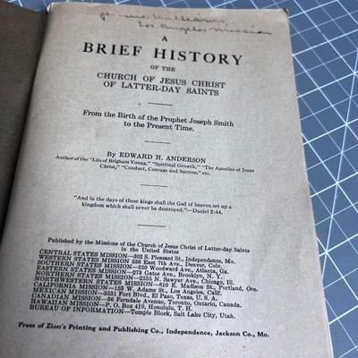 A Brief History of the Church of Jesus Christ of Latter Day Saints, BOOKLET Dated 1920 