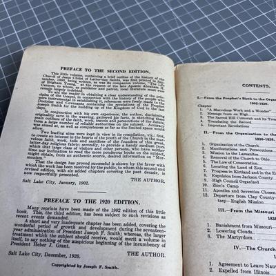 A Brief History of the Church of Jesus Christ of Latter Day Saints, BOOKLET Dated 1920 