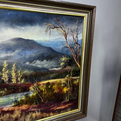 Land Scape, by  Yvone Hyland, Oil on Board Framed