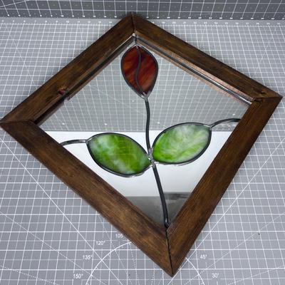 Leaded Glass Mirrored Frame