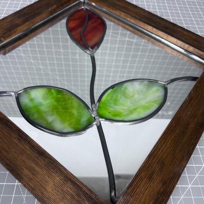 Leaded Glass Mirrored Frame