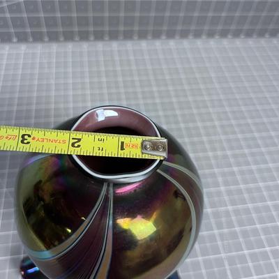 Hand Blown Glass FLUTED Shade, Signed Abelman 1982