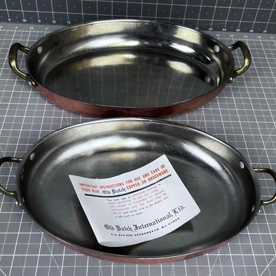 Pair of Copper Baking Dishes 
