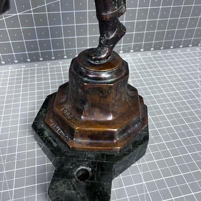 Bronze Lamp Base Titled: Wimbeldon 