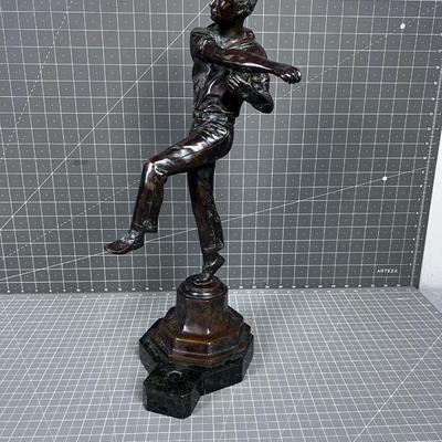 Bronze Lamp Base Titled: Wimbeldon 
