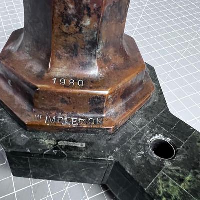 Bronze Lamp Base Titled: Wimbeldon 