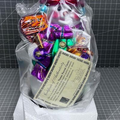Thomas Picconi GLASS Snowman , NEW in the Box