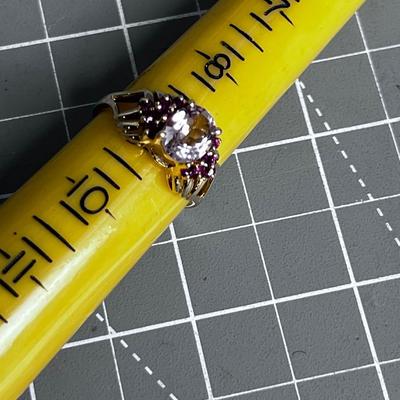 14K Gold CZ with Rubies