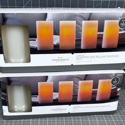 Scented LED Pilar Candles  (2) Boxes VANILLA Scent