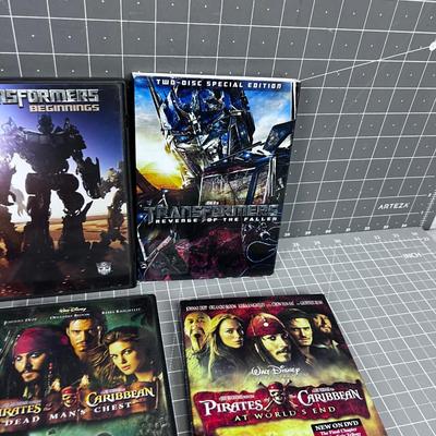 DVD's; Harry Potter, Pirates of Caribbean, Transformer ETC. 