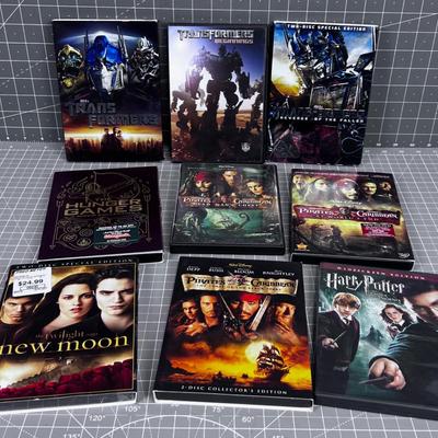 DVD's; Harry Potter, Pirates of Caribbean, Transformer ETC. 
