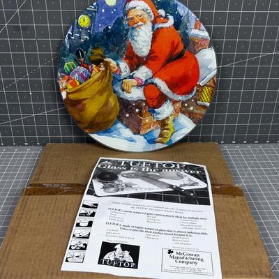 TufTop- Tempered  GLASS Trivet Santa