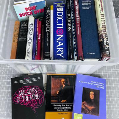 Tub of books History, Reference, Novels 
