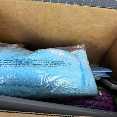 Box Full of Swiffer Pads and Vacuum Parts 