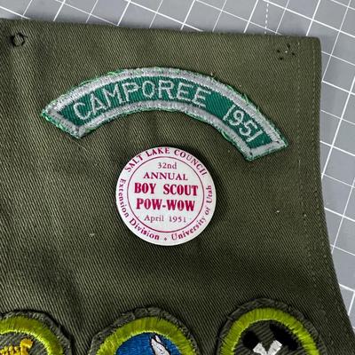 Boy Scout Merit Badges and other gear, plus Tinder Kit