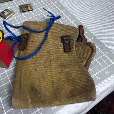 Boy Scout Merit Badges and other gear, plus Tinder Kit