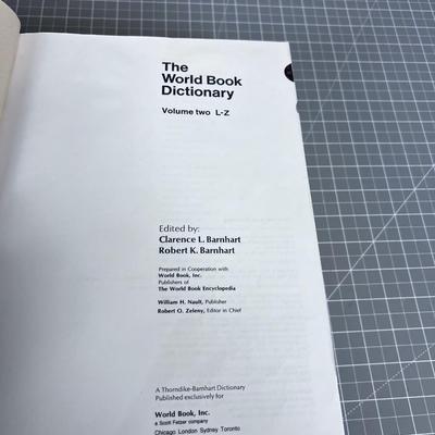 World Book Dictionary in (2) Volumes Dated 1987 