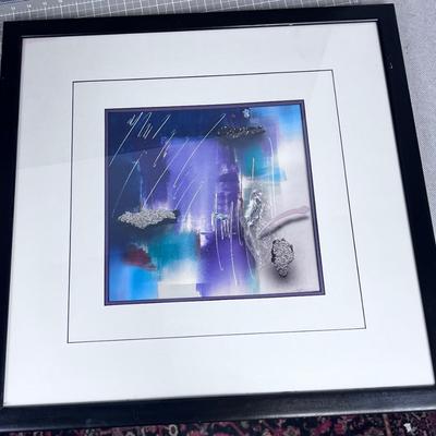 Post Modern Abstract Art, Framed, Matted, Signed 