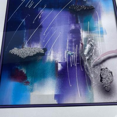 Post Modern Abstract Art, Framed, Matted, Signed 