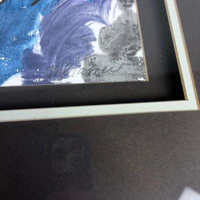 Post Modern Abstract Mixed Media Art, Framed, Matted, Signed 