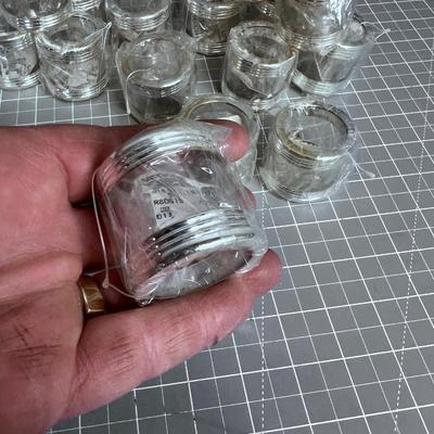 Silver and Glass Napkin Rings (16) 