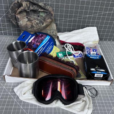Outdoor ish Items: Hat, Goggles, Mugs etc.