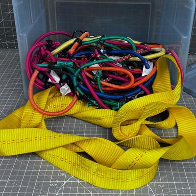 Tub with Bungie Cords and Straps