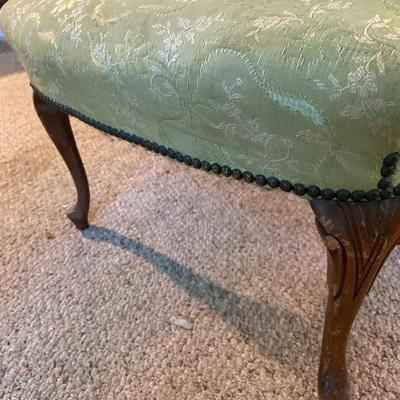 Vintage Green Floral Armchair